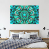 Turquoise Art 1 Canvas Afdruk (Insitu (Slaapkamer))
