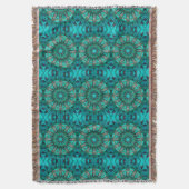 Turquoise Art 1 Throw Blanket Deken (Voorkant Verticaal)