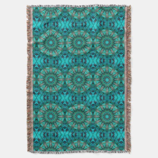 Turquoise Art 1 Throw Blanket Deken (Voorkant Verticaal)