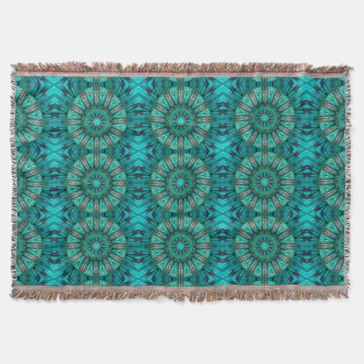 Turquoise Art 1 Throw Blanket Deken (Voorkant)
