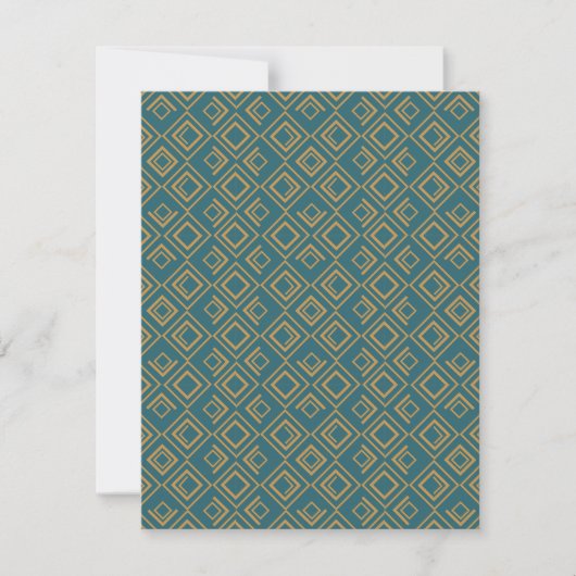 Turquoise Art Deco Bedankkaart (Voorkant)