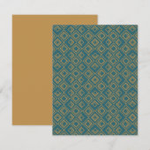 Turquoise Art Deco Bedankkaart (Voorkant / Achterkant)