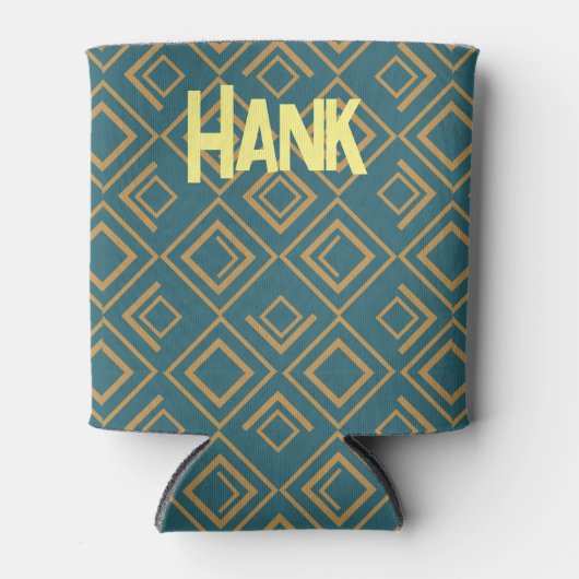 Turquoise art deco blikjeskoeler (Voorkant)