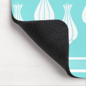 Turquoise Art Deco Bloem Muismat (Hoek)