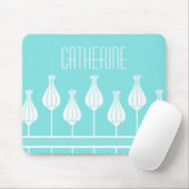 Turquoise Art Deco Bloem Muismat (Met muis)