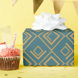 Turquoise art deco cadeaupapier
