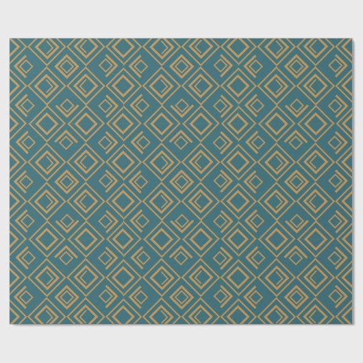 Turquoise art deco cadeaupapier (Vlak)