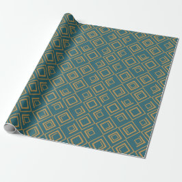 Turquoise art deco cadeaupapier