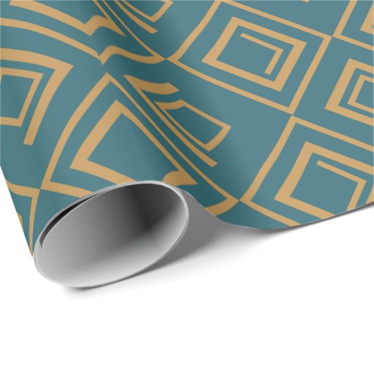 Turquoise art deco cadeaupapier (Rol Hoek)