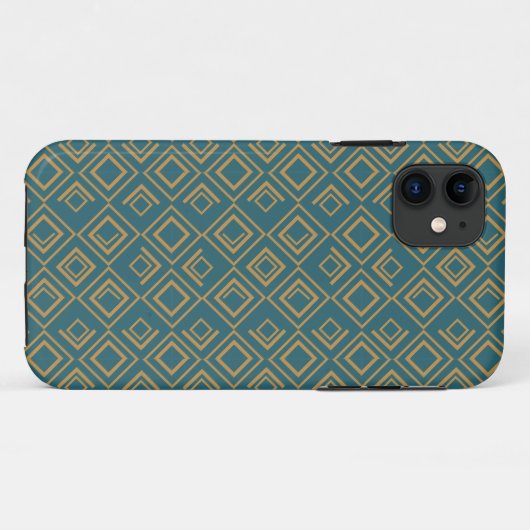 Turquoise art deco Case-Mate iPhone case (Achterkant (horizontaal))