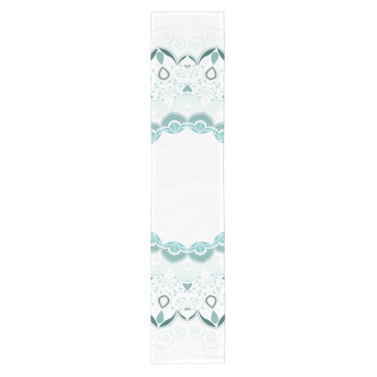 Turquoise Art Deco Design Korte Tafelloper (Voorkant)