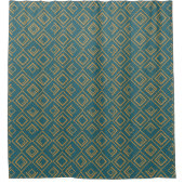 Turquoise art deco douchegordijn (Voorkant)