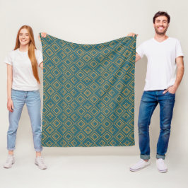 Turquoise art deco fleece deken