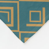 Turquoise art deco fleece deken (Hoek)