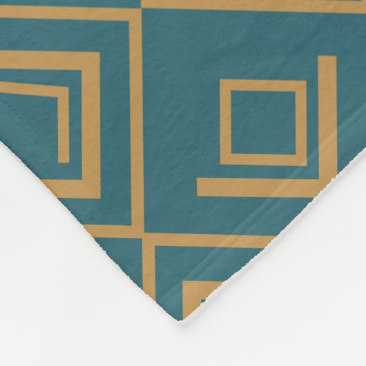 Turquoise art deco fleece deken (Hoek)