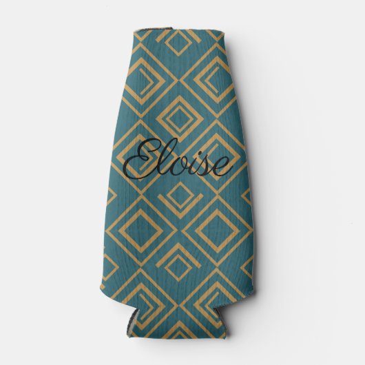 Turquoise art deco flesjeskoeler (Voorkant)