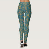 Turquoise art deco leggings (Achterkant)