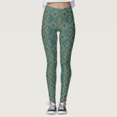 Turquoise art deco leggings (Voorkant)