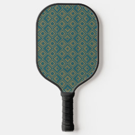 Turquoise art deco pickleball paddle