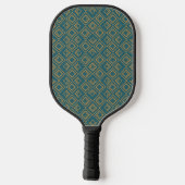 Turquoise art deco pickleball paddle (Achterkant)