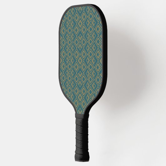 Turquoise art deco pickleball paddle (Links)