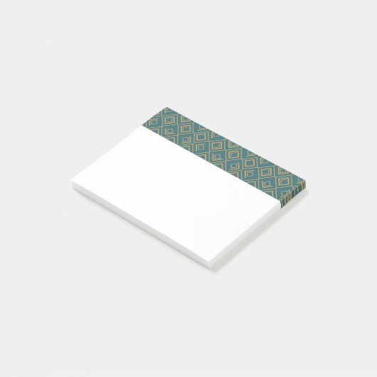 Turquoise art deco post-it® notes (Schuin)