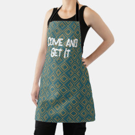 Turquoise art deco schort