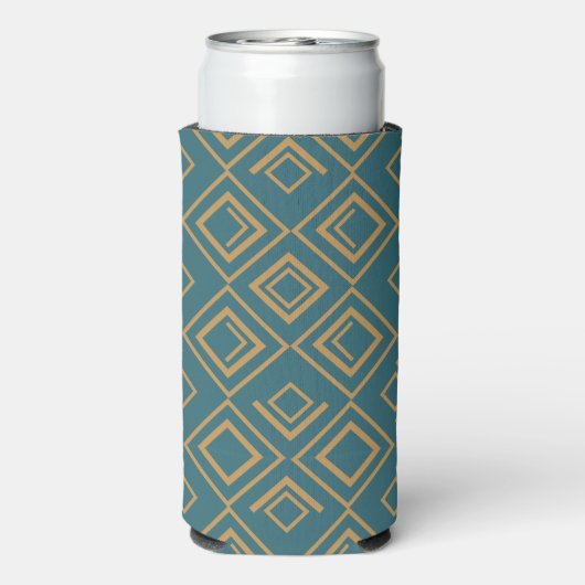 Turquoise art deco seltzer blikjeskoeler (Seltzer Achterkant)