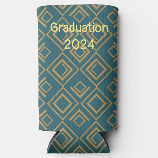 Turquoise art deco seltzer blikjeskoeler (Voorkant)