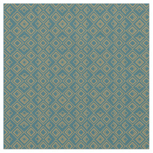 Turquoise art deco stof