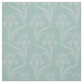 Turquoise Art Nouveau Iris Stof