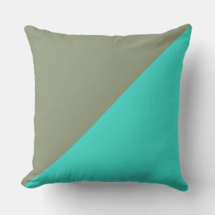 Turquoise & Artichoke Solid Color Background Kussen