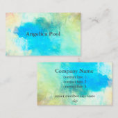 turquoise artistieke waterverf abstract kunstontwe visitekaartje (Voorkant / Achterkant)