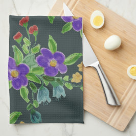 Turquoise Artsy Floral Theedoek