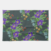 Turquoise Artsy Floral Theedoek (Horizontaal)