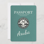 Turquoise Aruba Passport Bewaar de datum Save The Date (Voorkant)