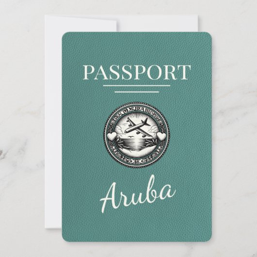 Turquoise Aruba Passport Bewaar de datum Save The Date (Voorkant)