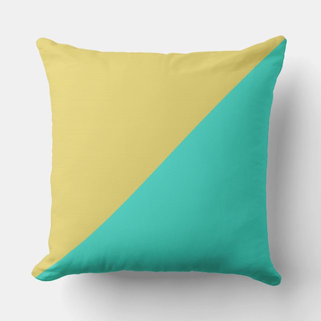 Turquoise & Arylide yellow Solid Color Background Kussen (Voorkant)