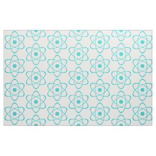 Turquoise Atom Symbol Fabric Stof