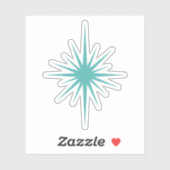 Turquoise Atomic Starburst Mid Century Modern Sticker (Vel)