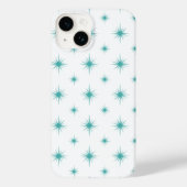 Turquoise Atomic Starburst Mid Century Patroon Case-Mate iPhone Case (Achterkant)