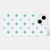 Turquoise Atomic Starburst Mid Century Patroon Case-Mate iPhone Case (Achterkant (horizontaal))