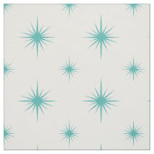Turquoise Atomic Starburst Mid Century Patroon Stof (Swatch)