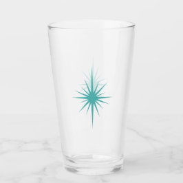 Turquoise Atomic Starburst Retro Mideeuw Glas