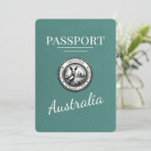 Turquoise Australië paspoort Bewaar de datum Save The Date (Staand voorkant)