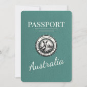 Turquoise Australië paspoort Bewaar de datum Save The Date (Voorkant)