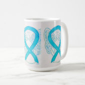 Turquoise Awareness Ribbon Angel Art Mok (Voorkant rechts)