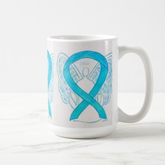 Turquoise Awareness Ribbon Angel Art Mok (Rechts)