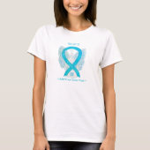 Turquoise Awareness Ribbon Angel Custom Shirten T-shirt (Voorkant)