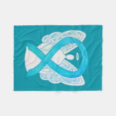 Turquoise Awareness Ribbon Angel Soft Blanket Fleece Deken (Voorkant (Horizontaal))